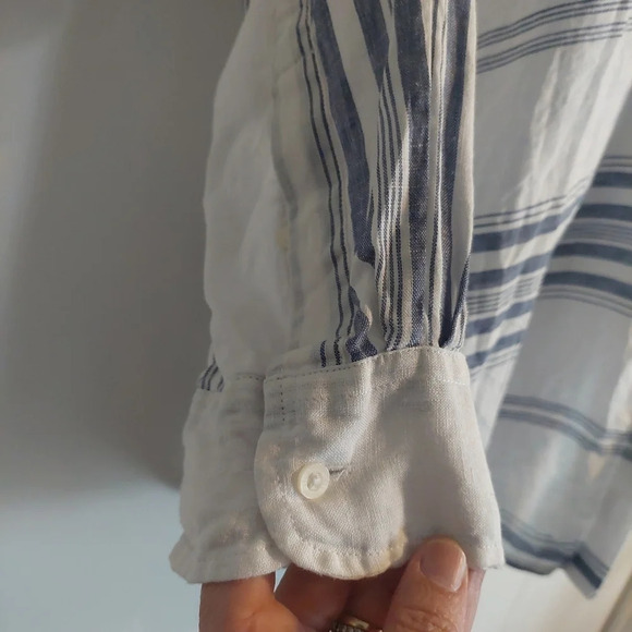 Lauren Ralph Lauren Linen Striped Tunic Top Blouse Beach Nautical XL - Picture 9 of 11